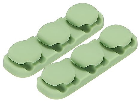 QUARKZMAN 2Stk Kabel Klemmen Kordel Klemmen Organizer für Schreibtisch 6 Slot Silikon Kleber Draht Halterungen Kabel Leitung für USB Kabel Armee Grün