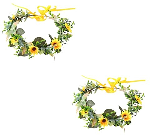 Beaupretty 2 Stück Leichtes Blumenkranz-kopfstück Mit Sonnenblumen-stirnband Modisch Für Frauen Ideal Für Partys Und Veranstaltungen