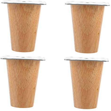 Hemobllo 4sätze Holzbeine Für Möbel Konische Tischbeine Aus Massivholz Möbelfüße Für Schränke Und Stühle Langlebig Und Stabil Mit Montagematerial