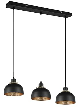 lightling Pancho Pendelleuchte, 3-flammig, Breite: 68 cm, Tiefe: 18 cm, höhenverstellbar bis max. 150 cm, schwarz matt Metall, exkl. 3 x E27, max: 40W