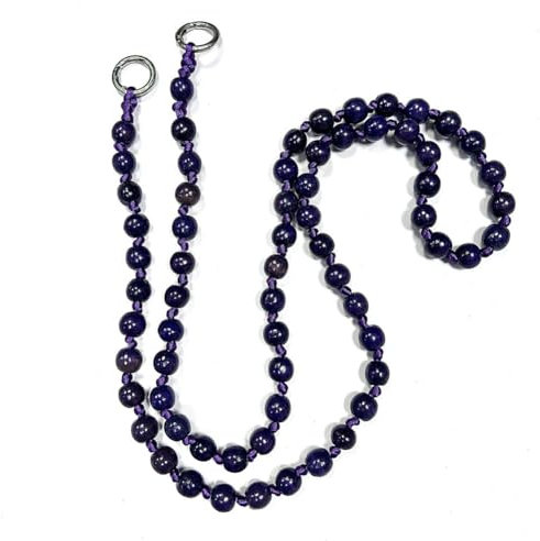 Hrlace Perlen Handykette 120cm Bunte Holzperlen Handy Lanyard Abnehmbare Telefon Kette Umhängeband Universal Anti Verlorene Handy Hängen Chian Taschenkette für Damen und Mädchen Lila