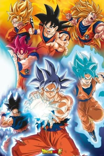 Grindstore Laminiertes Dragon Ball Goku's Transformations Maxi-Poster
