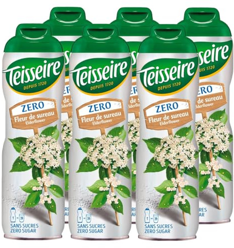 Teisseire Sirup Holunderblüte zero Zucker 600ml - Cocktails (6er Pack)