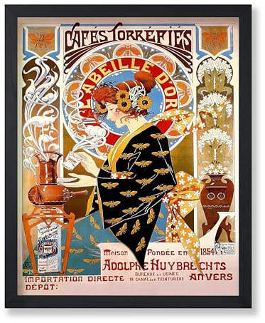 Poster Master Vintage Cafe Torrefies Poster – Retro Gerösteter Kaffee Druck – Essen & Trinken Kunst – Cafe Wandkunst – Kaffeeliebhaber Kunst – Jugendstil Wohnzimmer oder Büro Wanddekoration – 20,3 x