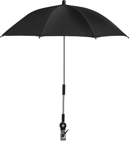JEMIDI Sombrilla Silla Playa - Sombrilla Playa Plegable UV 50+ con Soporte para Tumbona Balcón Terraza - Sombrillas para Patio con Gancho - Parasol para Silla de Playa - Negro