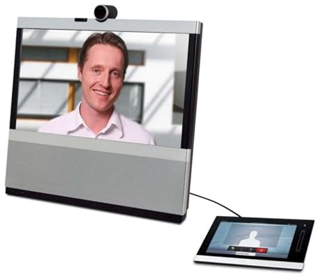 SIMPLETEK - 24 Full HD Monitor für Konferenzen mit Konsole | Telepresence Kamera Precision HD Bildschirm Videokonferenzen HDMI DVI LAN (überholt)