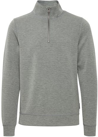 CASUAL FRIDAY CFSebastian Herren Sweatshirt Troyer Pullover mit Troyerkragen Stretch Regular fit, Größe:XL, Farbe:Pewter Mix (50817)