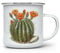 MAXIKIWI Langlebige Emaille-Kaffee- oder Tee-Camping-Tasse für drinnen und draußen, Aquarell-Kaktus, 350 ml