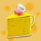 Roffatide Café cerámico taza de té y leche taza de oficina regalo de cumpleaños navideño & forma súper divertida de beber 10 onzas: juego de tazas de queso Kirby (taza de queso + tapa)