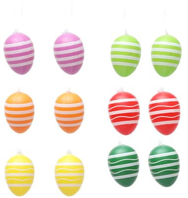 Mumuve Eierschalen, realistische Farbe, zum Aufhängen, Ornament, Tagesdekoration, Festival-Dekorationen für Hof-Partys, 12 Stück