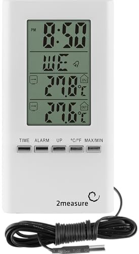BROWIN® Elektronische Wetterstation mit Außensensor – Präzise Temperatur- und Luftfeuchtigkeitsanzeige für innen und außen, stilvolles Weiß