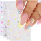Adesivi Floreali per Unghie, 4pcs Adesivi Unghie Margherite, Adesivi Unghie Fiori 3d, Stickers Unghie Fiori, Nail Art Fiori, Perfetti per la Decorazione delle Unghie Primaverili Fai-da-te