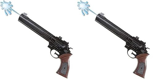 W WIDMANN MILANO Party Fashion 3017V - Wasserspritzpistole Cowboy, Revolver, Wasserspritze, Wilder Westen, Kostüm, Accessoire, Karneval, Mottoparty (Packung mit 2)