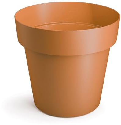 B2C Plant Pots Flower Planter 6 Colours 4 sizes Matt Plastic Pot Classic Look Home Deco Pot Plastic Lightweight (Terracotta Matt, 16cm)
