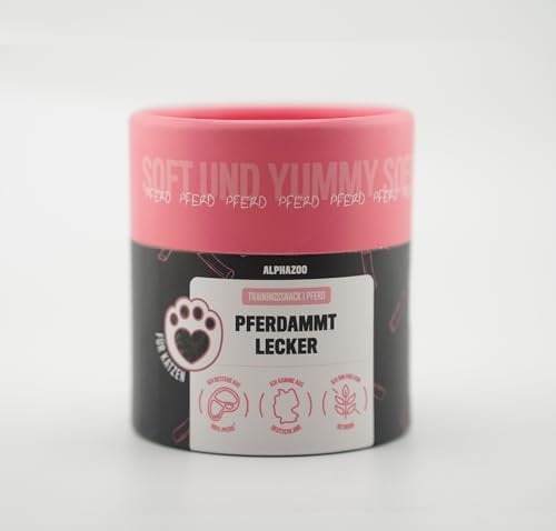 alphazoo Pferdammt Lecker 65g I Softe Leckerli Sticks Pferd für Katzen I Extra fleischig, Getreidefrei, Zuckerfrei I Natürliche Katzensnacks I Gesunde Katzenleckerlies zur Belohnung I Saftiger Snack