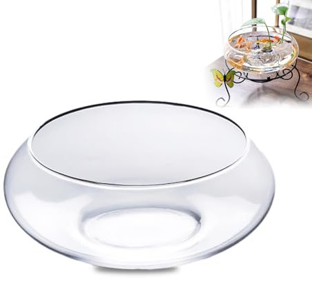 Wangark 2 Stück Lotus Schüssel Pflanzer, Runde Lotus Blume Schüssel, Klare Wasser Lilie Schüssel, Pflanzen im Wasser drinnen, für Blume Succulent Hydroponic Pflanze Fisch Home Decor