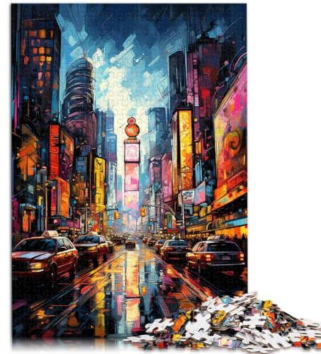 Puzzle mit 1000 Teilen für Erwachsene, Neon-Puzzle New York Times Square, praktisches Spiel, perfekte Dekoration, 26x38cm, für Jugendliche ab 14 Jahren