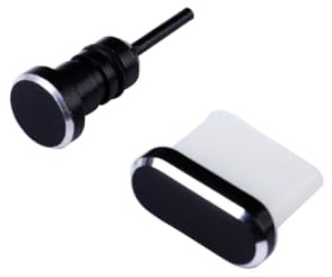 BESPORTBLE Lot de 2 Set de Capuchons Anti-Poussière 3,5 MM pour Écouteurs et Port USB Type-C Compatible 5S/P9/S8 / Aluminium et Plastique Facile à Installer Design Élégant