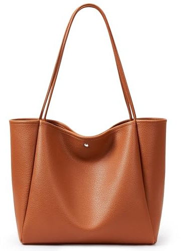 KALIDI Handtasche Damen Shopper Tasche Tote Bag PU Leder Große Schultertasche mit Knopfverschluss für Arbeit, Einkauf, Schule