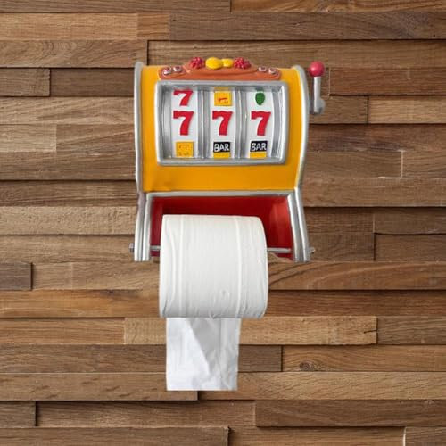 Slot Machine Toilet Roll Holder,Retro Arcade-Style Toilet Roll Holder,Funny Toilet Roll Dispenser Wall Mounted,Game Themes Paper Storage Bathroom Decor