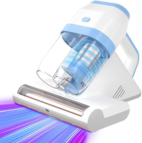 Milbensauger für Matratzen | Milbenstaubsauger mit UV-Licht | Matratzensauger 15kPa Bürstenrolle | HEPA H13 | Ultraschall & 55°C Heißluft | 500W Motor entfernt 99,9% Hausstaubmilben Allergene