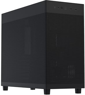 ASUS Prime AP303 Black Edition Mesh-Panel 44-Liter ATX PC case, GPU Support for up to 360mm in Length with Structural Bracket, 360mm Radiator Support, 180mm ATX PSU's, 20Gbps USB Type-C Port