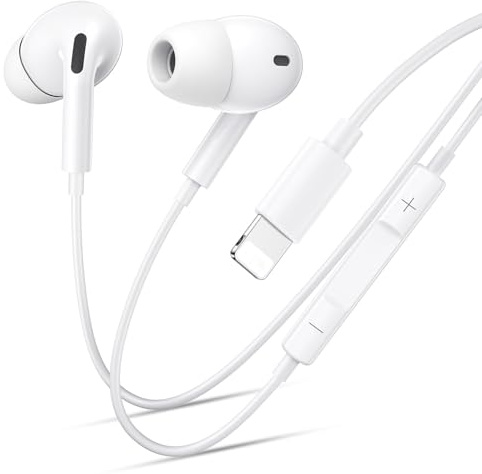 Kabelkopfhörer für iPhone 14/13/12/11, In Ear Kopfhörer mit Kabel, [MFi-Zertifiziert] Kabel Kopfhörer mit Mikrofon und HiFi Stereo Ohrhörer für iPhone14/13/12 Plus Pro Max/XR/XS/X/SE/8/7/Plus/iPad iOS