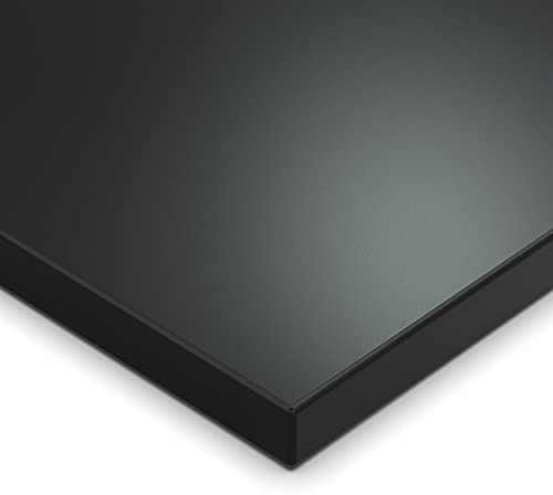 AUPROTEC Schreibtischplatte 19 mm 160x80 cm | wasserabweisend & Kratzfest | ideal für höhenverstellbare Tischgestelle in Homeoffice & Büro | Schwarz | 2 mm ABS-Kante