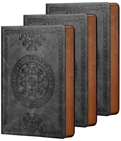 CAGIE 3 Stück Notizbuch A5 Liniert Leder Tagebuch für Erwachsene Weiche Abdeckung 288 Seiten Vintage Notizbücher für das Schreiben Reisetagebuch Journal für Männer, 5.7'' X 8.3''