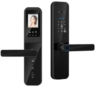 cerraduras digital Cerradura inteligente con huella dactilar y cámara, cerradura electrónica Digital for puerta de entrada sin llave, for oficina, hogar y dormitorio interior