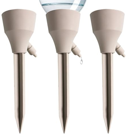 Plant Watering Spikes, Automatic Irrigation Spike, 3 Piece Watering Device with Control Valve, Gardening Accessory, Plant Gadget with Easy Setup, Gardening Supplies for Indoor Outdoor Home Workplace