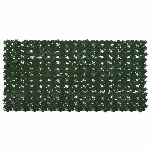 vidaXL Balkonsichtschutz mit Blättern Dunkelgrün 200 x 100 cm, Künstliches Efeu für Sichtschutz, moderne Balkon-Deko, pflegeleicht, wetterfest, Gartenteilung, Outdoorschutz