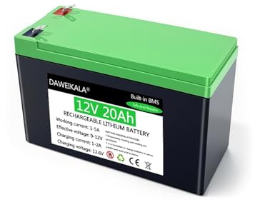 12V 20Ah Lithium Battery Pack Rechargeable Replace Lead-Acid for Lights, Outdoor Camping, Home Emergency Backup Power(1pcs 20Ah Battery)
