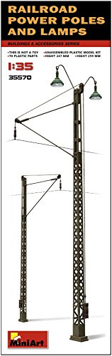 Miniart 1:35 - Railroad Power Poles and Lamps Model Kit