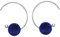 Yumilok 925 Sterling Silber Blau Pompon Creolen Runde Ohrringe Hypoallergen Ohrschmuck für Damen Mädchen