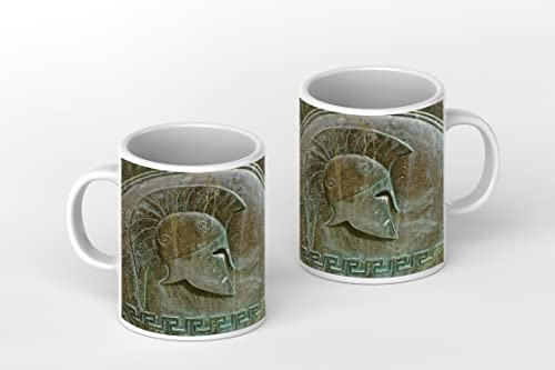 deyoli Motivetasse Altes römisches Bronzerelief Gladiator, kraftvoll und historisch 300ml, aus weißem Keramik/Kaffetasse/Geschenkidee