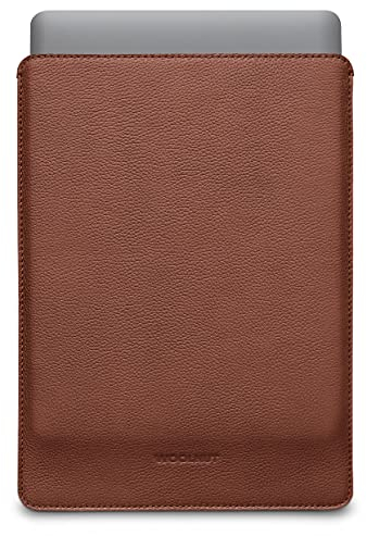 Woolnut Custodia in pelle e lana per MacBook Pro 13 e Air 13/13,6, marrone cognac