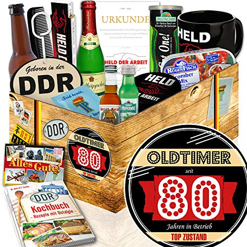 Oldtimer 80 / Geschenke 80ten Geburtstag/Nostalgiebox Mann
