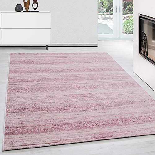 Teppium Tapis Salon Moderne Tapis Chambre Rose-1 120 x 170 cm - Tapis à Poils Courts, a Poil Ras, Unicolor - Monochrome Moelleux et Doux - Tapis Cuisine Moquette Salle de Sejour