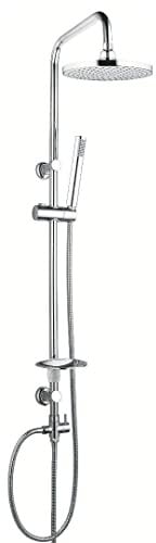 Colonna Doccia Attrezzata 025 Ottone Cromato Soffione Tondo Doccetta