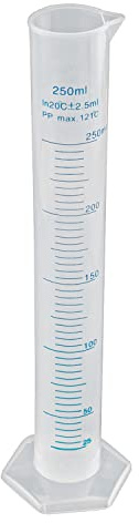 Othmro 250ml Plastic Cylinders, 1pc Measuring Graduated Cylinder Transparent, Liquid Trial Tube Flask Liquid Measuring Tools