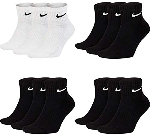 Nike 12 Paar Herren Damen Kurze Socke Knöchelhoch Weiß Schwarz Sparset SX7667 Sportsocken Größe 34 36 38 40 42 44 46 48 50, Größe:38-42, Sockenfarbe:3 Paar weiss 9 Paar schwarz