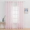 MIULEE Gardinen Vorhang Wohnzimmer 2er Set mit Ösen Transparente Vorhänge Stores gardinen mit kräuselband Stickerei Ösenschal Fensterschal Dekoschal für Schlafzimmer 260 x 140cm (H x B) Rosa