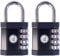 Vorhängeschloss - 4-stelliges Zahlenschloss für Schließfächer im Fitnessstudio, Schule und Arbeit, Zaun, Haspe, Abstellraum und vieles mehr - Wetterfestes Material (Schwarz, 2 Pack)