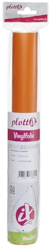 plottiX Wandtattoo Vinylfolie - 31,5cm x 1m - Hellrotorange