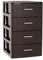 Acan Tradineur - Cajonera de ordenación Rattan de plástico - 4 cajones - Torre de almacenaje Multiusos, Organizador Auxiliar, Almacenamiento, baño - 61,5 x 36,5 x 36,5 cm - Color Wengué