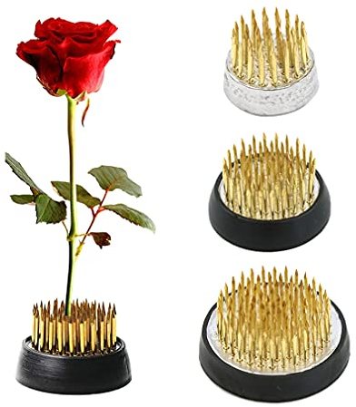 TonJin 3 Stück Blumen Frosch/Runde Blumenhalter mit Messingnadel,Blumenigel Flower Frog für Blumenarrangements, Kunst, Heimbüro-Dekoration(2,3 cm, 3,4 cm, 4 cm)