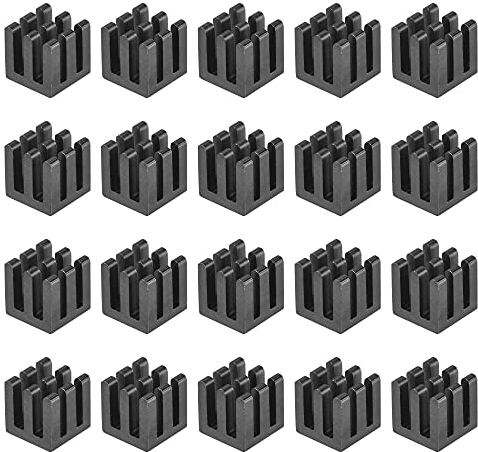 sourcing map 20 Stück Selbstklebende Elektronische Aluminium Kühlkörper 10x10x10mm Schwarz für IC, MOS