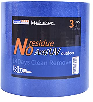 ADHES UV-Schutz Malerkrepp Blaues maler klebebänder für Malerarbeiten,Saubere Kanten,Keinerlei Rückstände,36mm x 41m,3 Rollen…