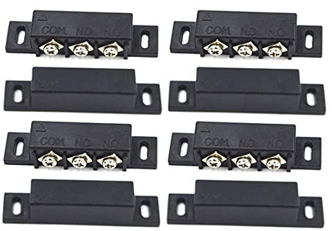 bnafes 4 juegos de interruptores magnéticos de lengüeta, interruptor magnético de puerta/normalmente abierto cerrado NC sin alarma de puerta, seguridad de ventana, para luz de CC 5 V, 12 V, 24 V